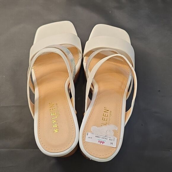 BRAND NEW KAYLEEN BY LOS ANGELES THREE STRAPS  BLOCK -HEEL SQUARE TOE SANDAL - Picture 4 of 15